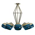 Creative New 6/8 tête suspendu lustre couleur bleu clair suspension lampe